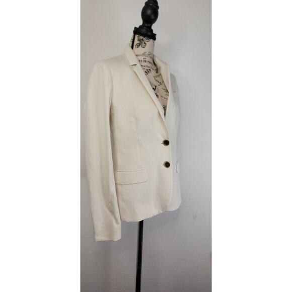 J CREW Thompson Blazer Womens SZ 0 Bi Stretch Schoolboy Jacket Ecru A03651 - Picture 3 of 9